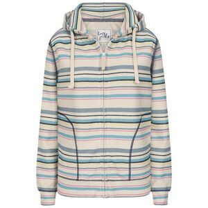 Lazy Jacks Womens/Ladies Striped Textured Full Zip Hoodie / Chalk